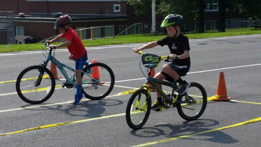 Kids Participating in the Slow Bike Race